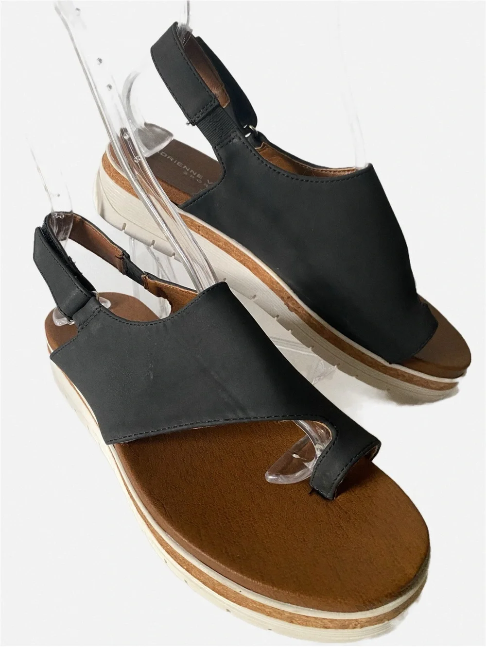 LeatherSport Toe Loop Sandal Adrienne Vittadini Platform Minimalist Asymmetrical